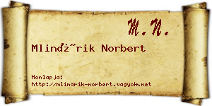 Mlinárik Norbert névjegykártya